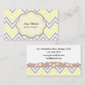 Zigzag Patroon, Chevron Pattern, Geel, Grijs Visitekaartje (Voorkant / Achterkant)