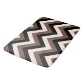 Zigzag Patroon Cream Zwart Bruin Badmat (Gekanteld)
