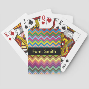 ZIGZAG patroon - gekleurd + uw tekst Pokerkaarten