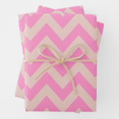 Zigzag Patroon Perzik en Roze Chevron Inpakpapier Vel (In situ)