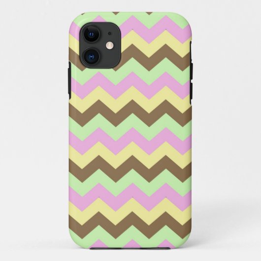 Zigzag patroon (roze, groen, geel en bruin) Case-Mate iPhone case (Achterkant)