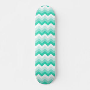Zigzag patroon (Turquoise, groen) Skateboard