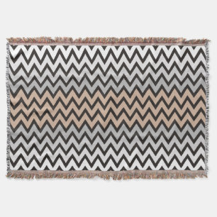 ZIGZAG patroon - zwart wit grijs + uw idee Deken
