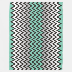 ZIGZAG patroon - zwart wit grijs + uw idee Fleece Deken