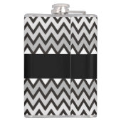 ZIGZAG patroon - zwart wit grijs + uw idee Heupfles (Achterkant)
