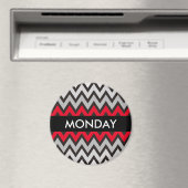 ZIGZAG patroon - zwart wit grijs + uw idee Magneet (Insitu (Vaatwasser))