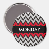 ZIGZAG patroon - zwart wit grijs + uw idee Magneet (Voorkant / Achterkant)