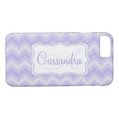 Zigzag-pattereus paarse naam initiaal-draagtas Case-Mate iPhone case (Achterkant (Horizontaal))