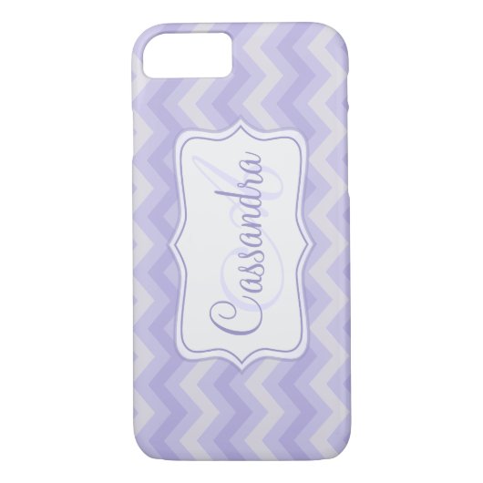 Zigzag-pattereus paarse naam initiaal-draagtas Case-Mate iPhone case (Achterkant)