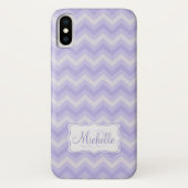 Zigzag-pattereus paarse naam initiaal-draagtas Case-Mate iPhone case (Achterkant)