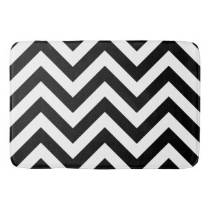 Zigzag Pattern Black & White Badmat