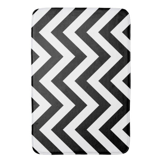 Zigzag Pattern Black & White Badmat (Voorkant Verticaal)