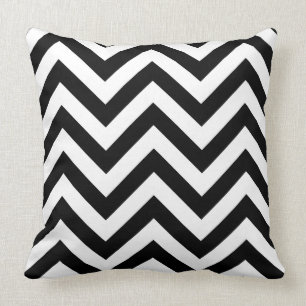 Zigzag Pattern Black & White Kussen