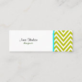Zigzag Pattern, Chevron Pattern - White Green Mini Visitekaartje (Voorkant)