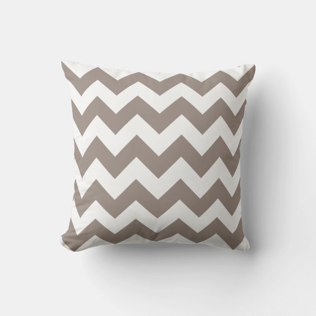 Zigzag Pillow met Khaki Chevron Kussen (Voorkant)