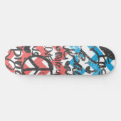 ZigZag Pink-Aqua Skateboard (Horizontaal)