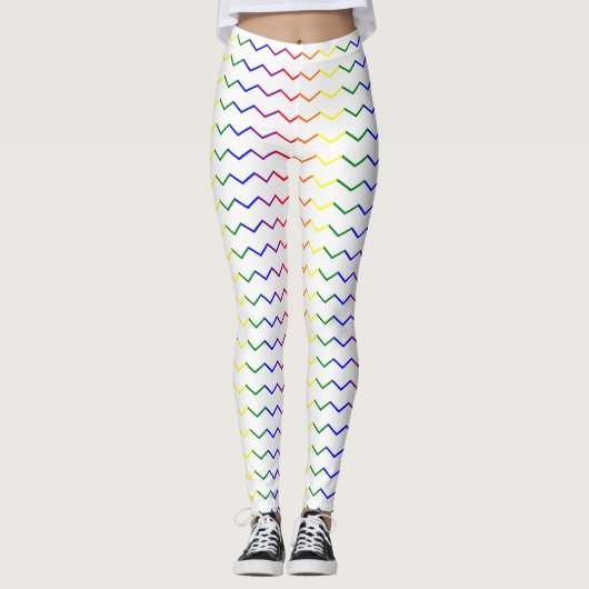 Zigzag Pridekleuren Leggings (Voorkant)