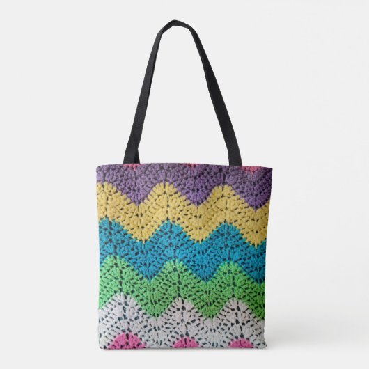 Zigzag Rainbow Haakontwerp Draagtas (Achterkant)