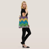 Zigzag Rainbow Haakontwerp Draagtas (Op model)