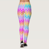 Zigzag Rainbow Pattern Pink, Blue Yellow Oranje Leggings (Achterkant)