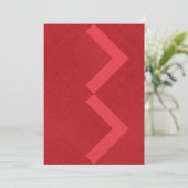 Zigzag Red Textured Invitation Kaart – (Staand voorkant)