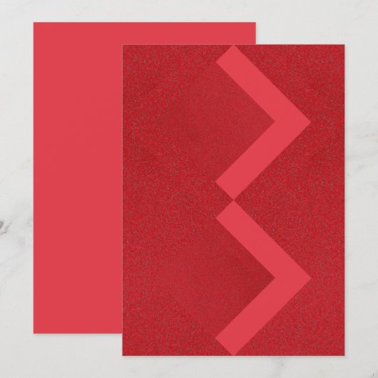 Zigzag Red Textured Invitation Kaart – (Voorkant / Achterkant)