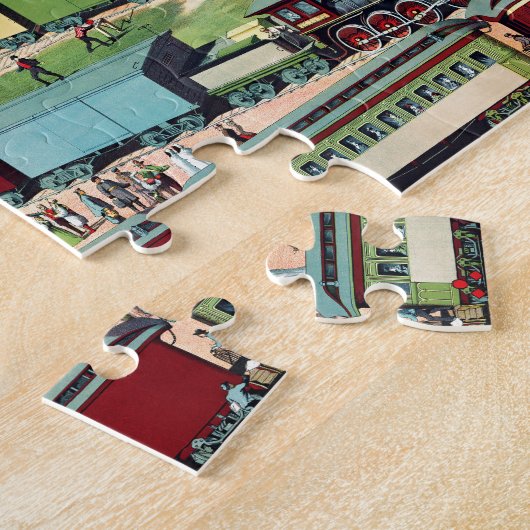 zigzag-reizigers- en goederentreinen legpuzzel (Zijkant)