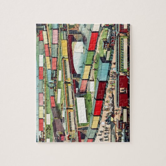  zigzag-reizigers- en goederentreinen legpuzzel (Verticaal)