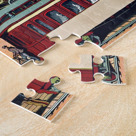  zigzag-reizigers- en goederentreinen legpuzzel (Zijkant)