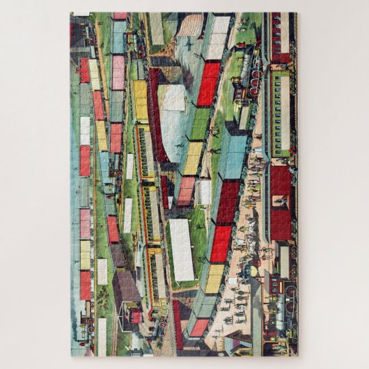  zigzag-reizigers- en goederentreinen legpuzzel (Verticaal)