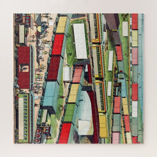  zigzag-reizigers- en goederentreinen legpuzzel (Horizontaal)