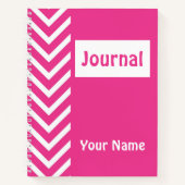 Zigzag rose et blanc Chevron Journal Motif (Devant)