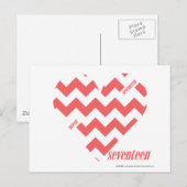 ZigZag Roze 3 Briefkaart (Voorkant / Achterkant)