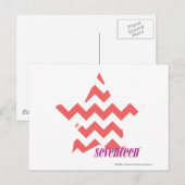 ZigZag Roze 4 Briefkaart (Voorkant / Achterkant)