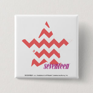 ZigZag Roze 4 Vierkante Button 5,1 Cm