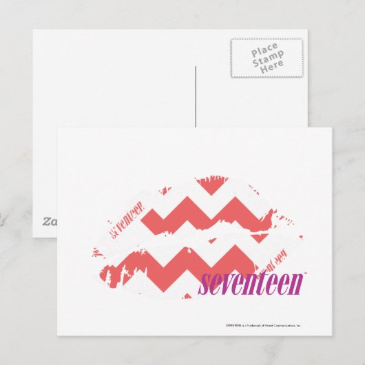 ZigZag roze Briefkaart (Voorkant / Achterkant)