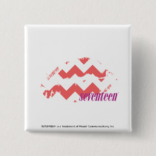 ZigZag roze Vierkante Button 5,1 Cm