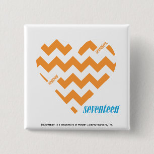 ZigZag Sinaasappel 2 Vierkante Button 5,1 Cm