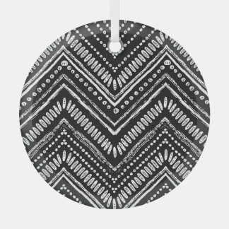 zigzag strepen: Hand getrokken etnische Glas Ornament