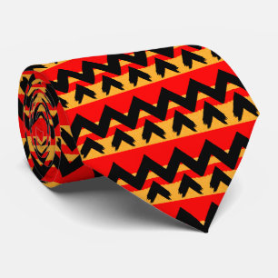 Zigzag Stripe Red Gold Pattern Stropdas