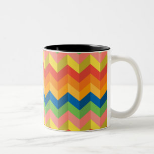 zigzag stripe tweekleurige koffiemok