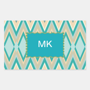 zigzag-telefoons diagonaal rechthoekige sticker