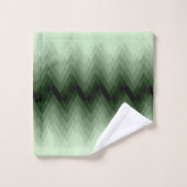 Zigzag vert foncé et menthe. lancer l'oreiller (Gant de toilette)