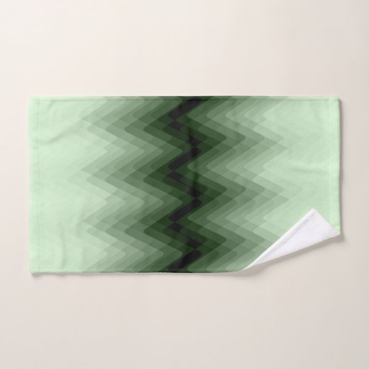 Zigzag vert foncé et menthe. lancer l'oreiller (Serviette à main)