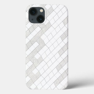 zigzag vierkanten in grijs iPhone 13 hoesje