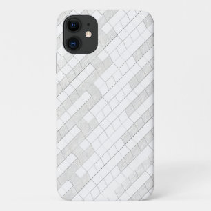zigzag vierkanten in grijs... iPhone 11 hoesje