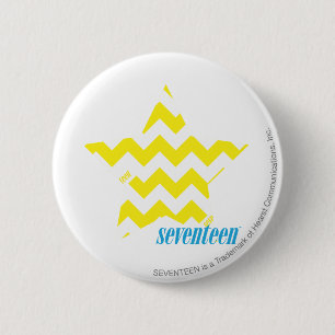 ZigZag Yellow 3 Ronde Button 5,7 Cm