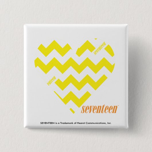 ZigZag Yellow 4 Vierkante Button 5,1 Cm (Voorkant)