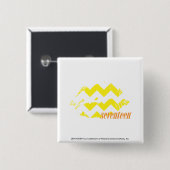 ZigZag Yellow Vierkante Button 5,1 Cm (Voorkant /achterkant)