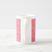 Zigzags Bone China Mug Magenta et Orange Chevrons (Dos)